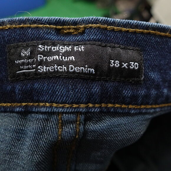 NWT MEMBER'S MARK STRAIGHT FIT PREMIUM STRETCH DENIM JEANS MENS 38X30 NEW! - Picture 9 of 10